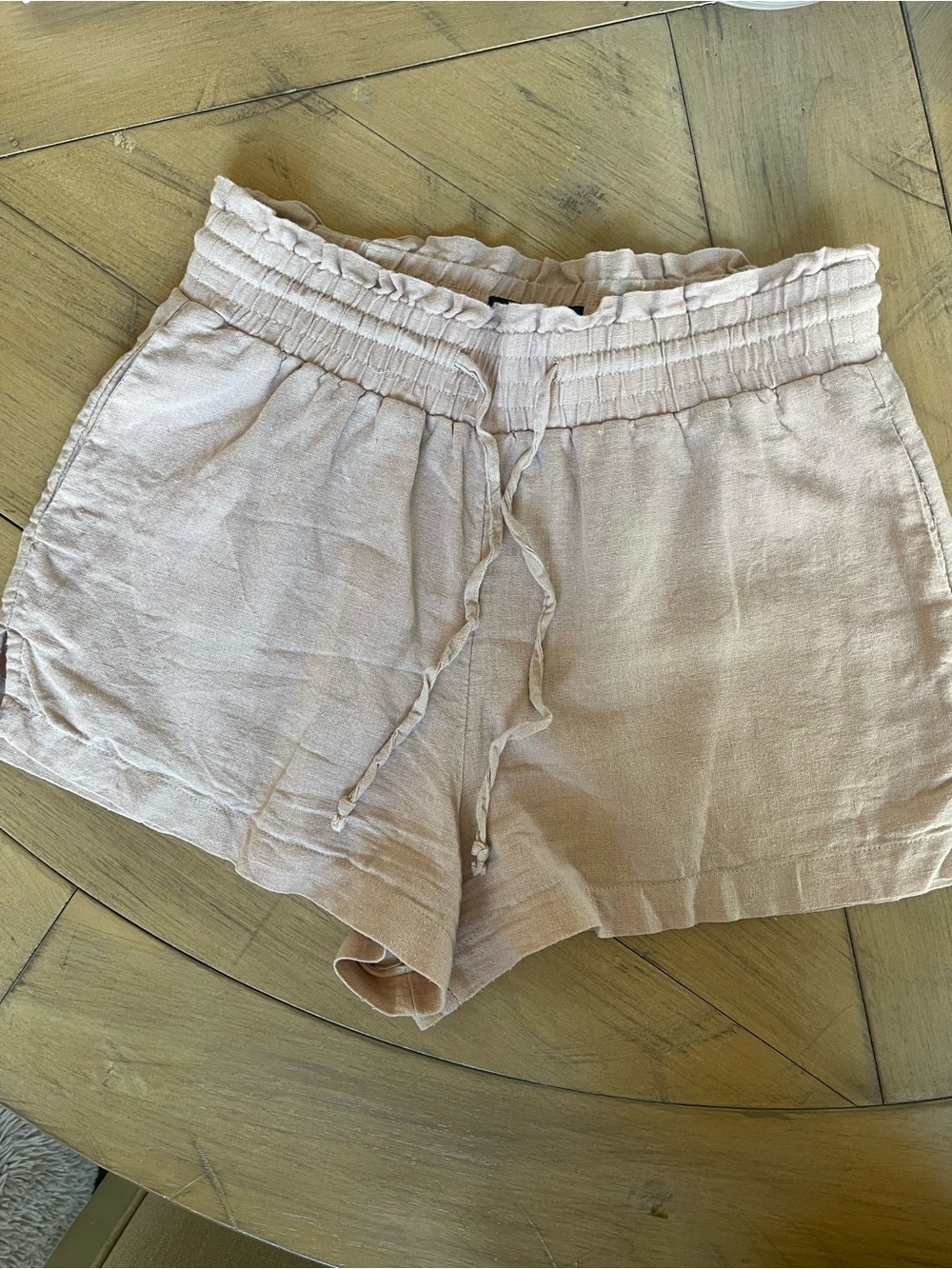 Abercrombie & Fitch High-Waist Drawstring Shorts - Light Pink